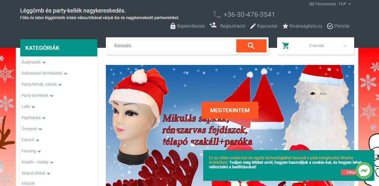 A webgyár egyik referenciája: webshop design