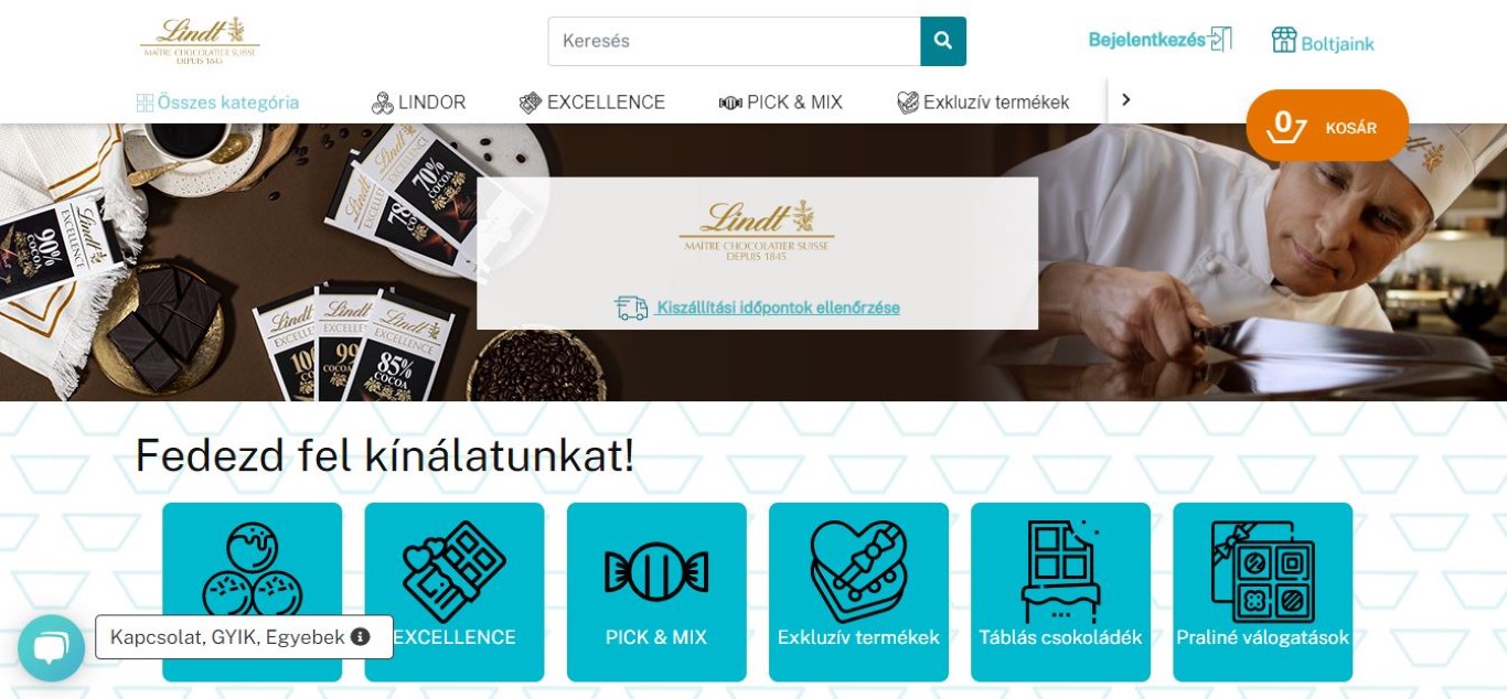 A webgyár egyik referenciája: Roksh.com/lindt/kezdooldal