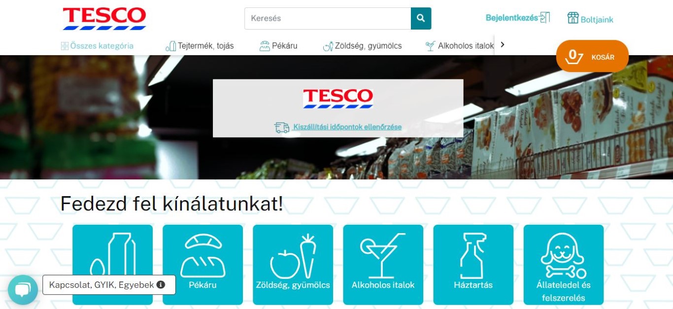 A webgyár egyik referenciája: Roksh.com/tesco/kezdooldal